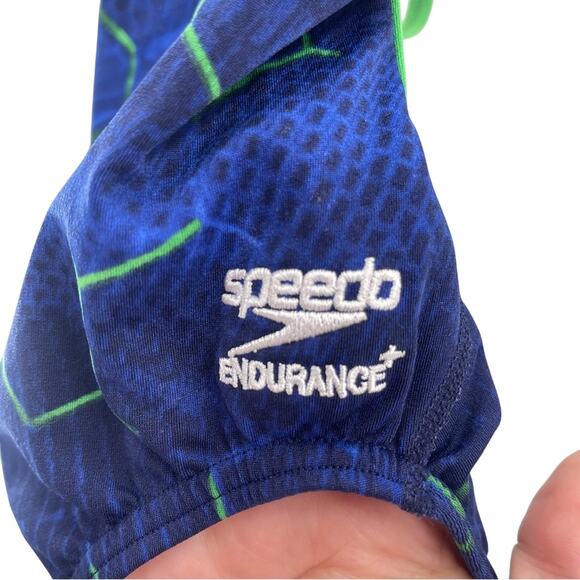Speedo Endurance + Emerging Force Flyback One Piece Swimsuit Blue Green Size 28 - Picture 4 of 13